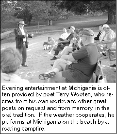 Poet Terry Wooten entertains at Michigania