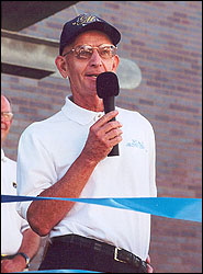 Donald Shepherd at the dedication of the practice facility his donations made possible. (Photo: Jason Gerdom.)