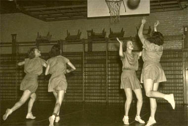 women's basketball at Barbour Gymnasium, circa 1939