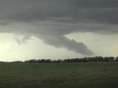 Storm clouds as seen by U-M students on a team of scientists studying tornadoes and other severe weather.