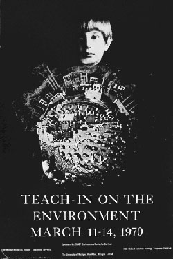 A poster from the U-M event that foreshadowed the Earth Day teach-ins of 1970. (Photo courtesy John Russell.)