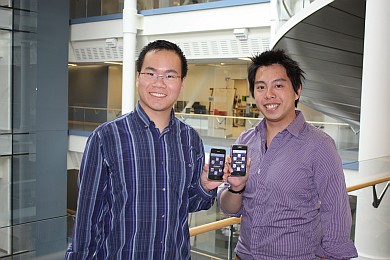 Computer Science and Engineering students Kevin Chan and Mark Yang created 'iWolverine,' the app that later became 'Michigan.' (Photo: Steve Crang.)