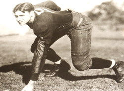 Fritz Crisler in his playing days. As U-M's football coach his two-platoon system, with players dedicated to offense and defense, would revolutionize the game. But Crisler remained ambivalent about the world he helped create. (Photo courtesy U-M Bentley Historical Society.)