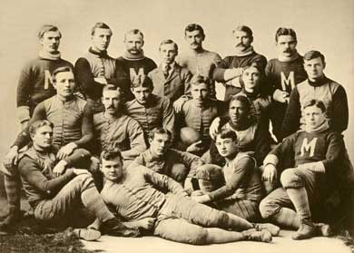 Michigan football players in a team photo from 1892