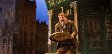 A moment from the National Theatre's production of the farce 'One Man, Two Guvnors,' starring James Cordon.
