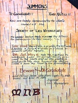 An original  invitation to initiates. (Image courtesy of U-M Bentley Historical Library.)