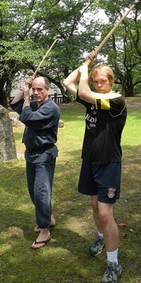 Hoekstra has trained in Niten Ichi-Ryu, the two-sword style of kenjitsu developed by Miyamoto Musashi. (Photo courtesy of Nick Hoekstra.)