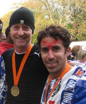 Edward Norton and Robert Wolfe ran the New York City Marathon together; now they run a company together. (Image courtesy of Robert Wolfe.)