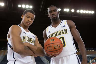 Trey Burke and Tim Hardaway Jr. likely will take on key leadership roles this season. (Image courtesy of Michigan Athletics.)