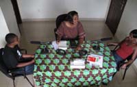 Youths and elders create audio-recorded dialogues. (Photo courtesy of Patricia Pasick.)