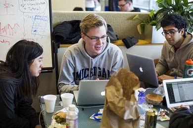 Michigan students hosted hundreds of computer engineering students for the first MHacks event in February. (Photo: Joseph Xu.)
