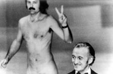 David Niven with a streaker at the Oscars.