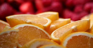 oranges and strawberries.