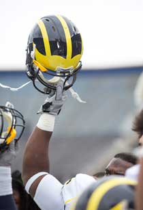 helmet held high
