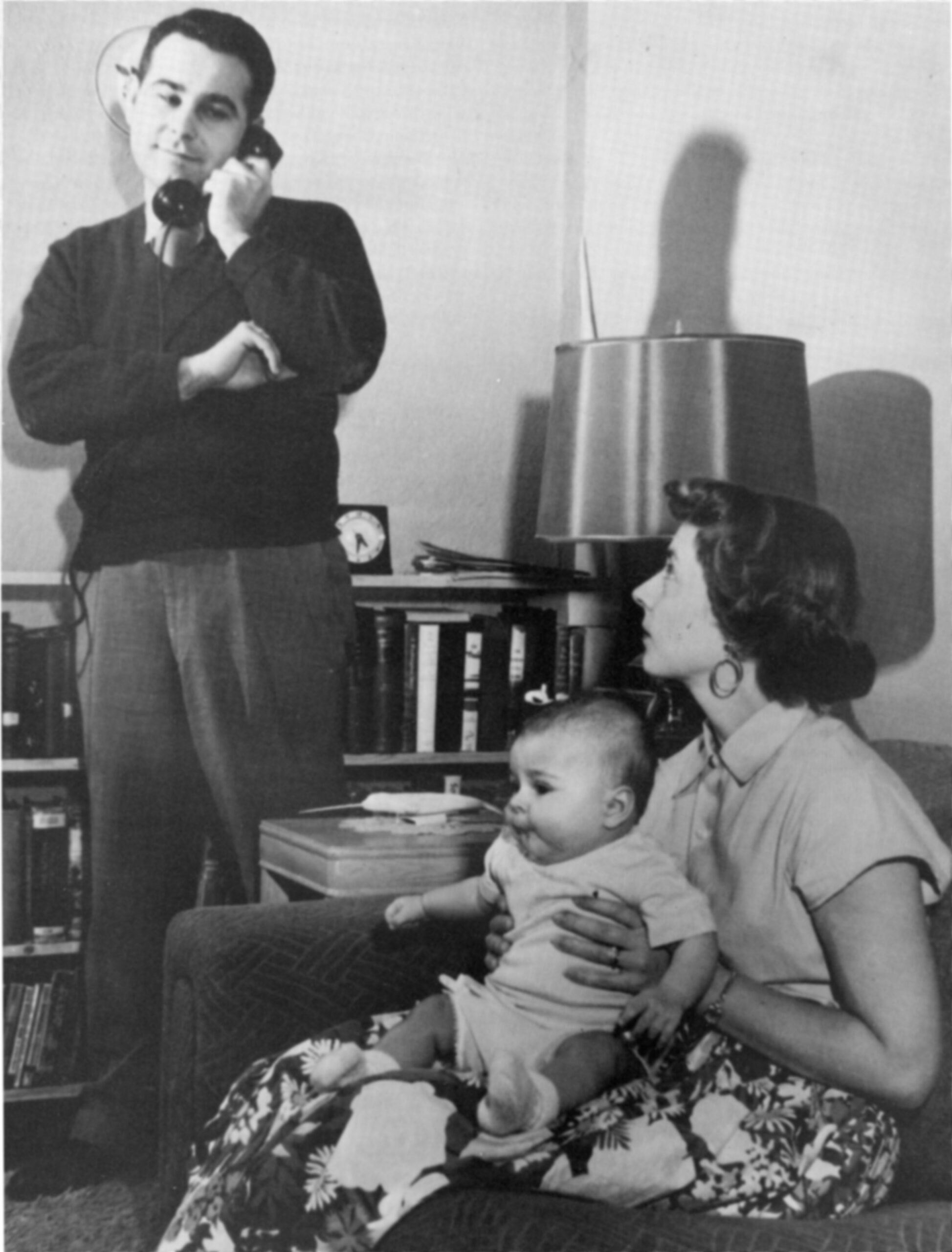 Milo Radulovich receiving the news of his discharge  from the Air Force (Detroit News Photo).