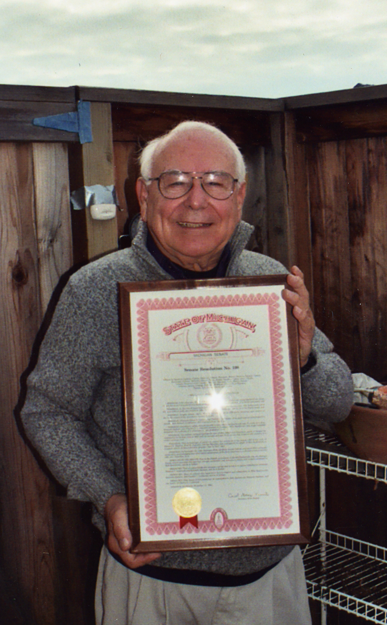 Milo Radulovich honored by the Michigan Senate with a  resolution of "respect and admiration" Nov. 12, 2003.