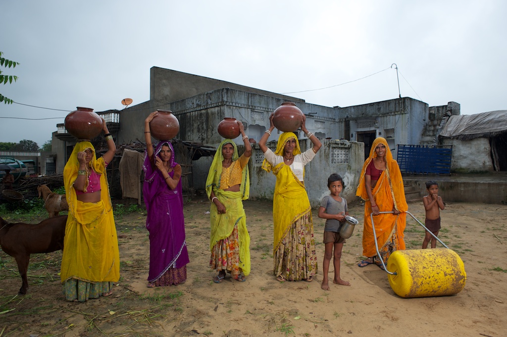 The WaterWheel, a 20-gallon rolling water barrel, was designed for use in developing countries where water is scarce. Image credit: Josh Dick