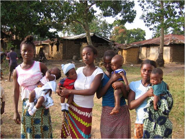 Liberian mothers with their babies. Courtesy of Jody Lori
