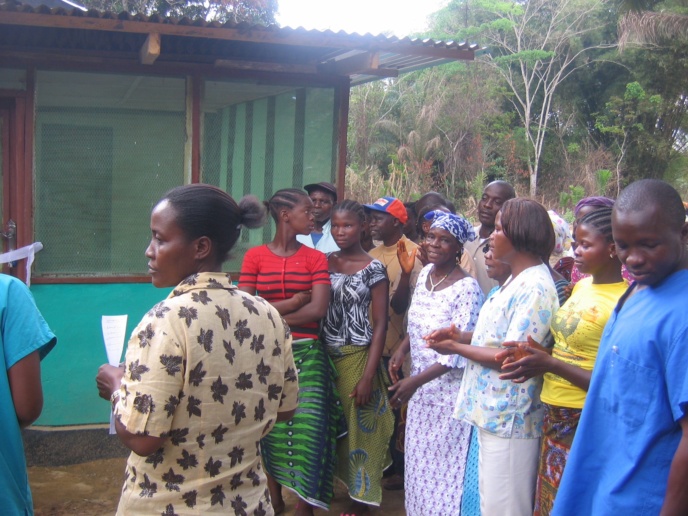 Construction of a maternity waiting home in Zebay, Liberia. Courtesy of Jody Lori