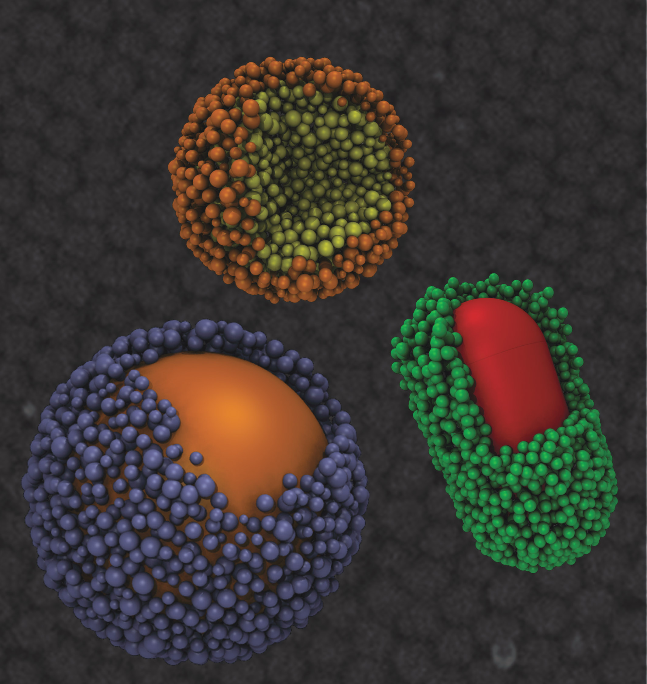 Engineering researchers have discovered that under the right circumstances, basic atomic forces can be exploited to enable nanoparticles to assemble into superclusters that are uniform in size and share attributes with viruses. Credit: T.D.Nguyen, Glotzer Group, University of Michigan 