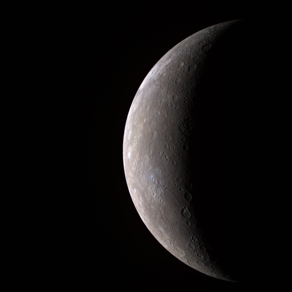 Planet Mercury as seen from the MESSENGER spacecraft in 2008. Credit: NASA