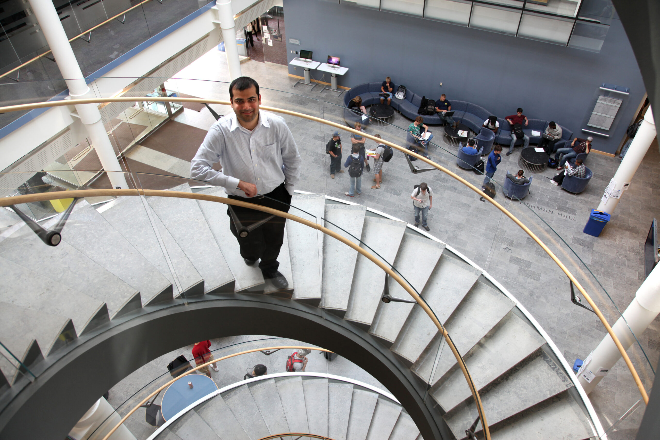 Assistant professor Zeeshan Syed poses outside his office in the Computer Science and Engineering Building at the University of Michigan. Credit: Marcin Szczepanski, University of Michigan College of Engineering