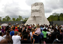 A portion of the Martin Luther King Jr. Memorial the day before dedication Photo Courtesy Professor Emeritus Jim Chaffers
