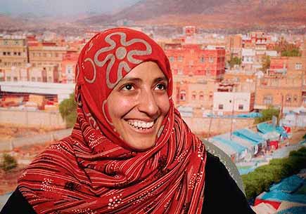 Yemeni human rights activist Tawakkul Karman, the first Arab woman to win the Nobel Peace Prize