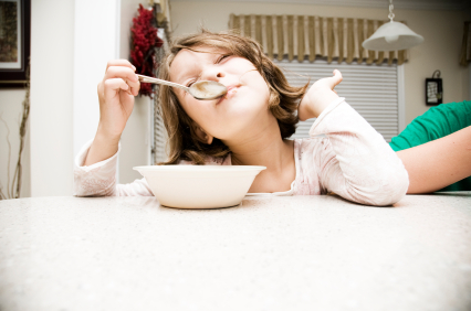 Girl enjoying the last bite