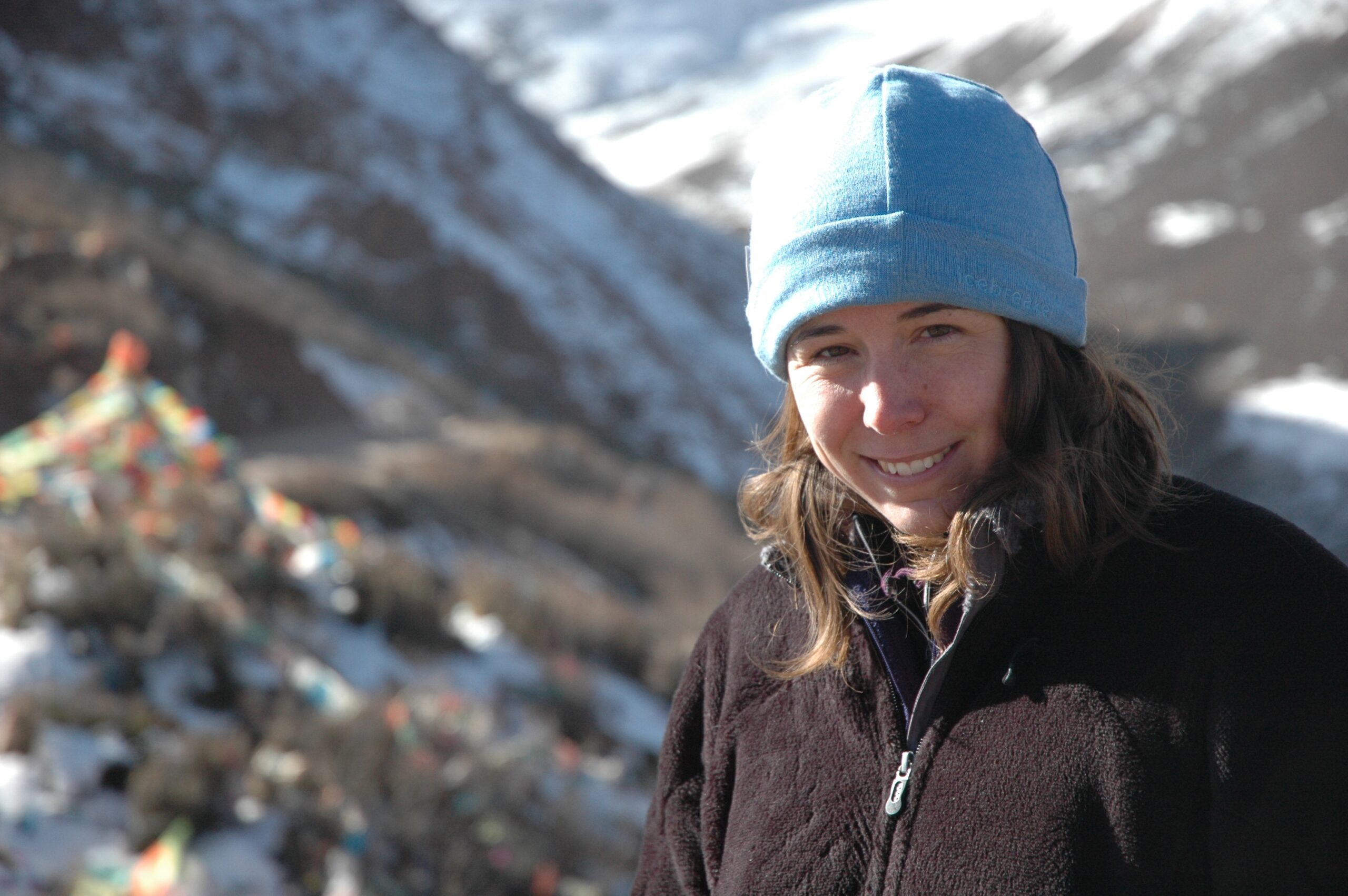 U-M geomorphologist and geophysicist Marin Clark at a Tibetan mountain pass.