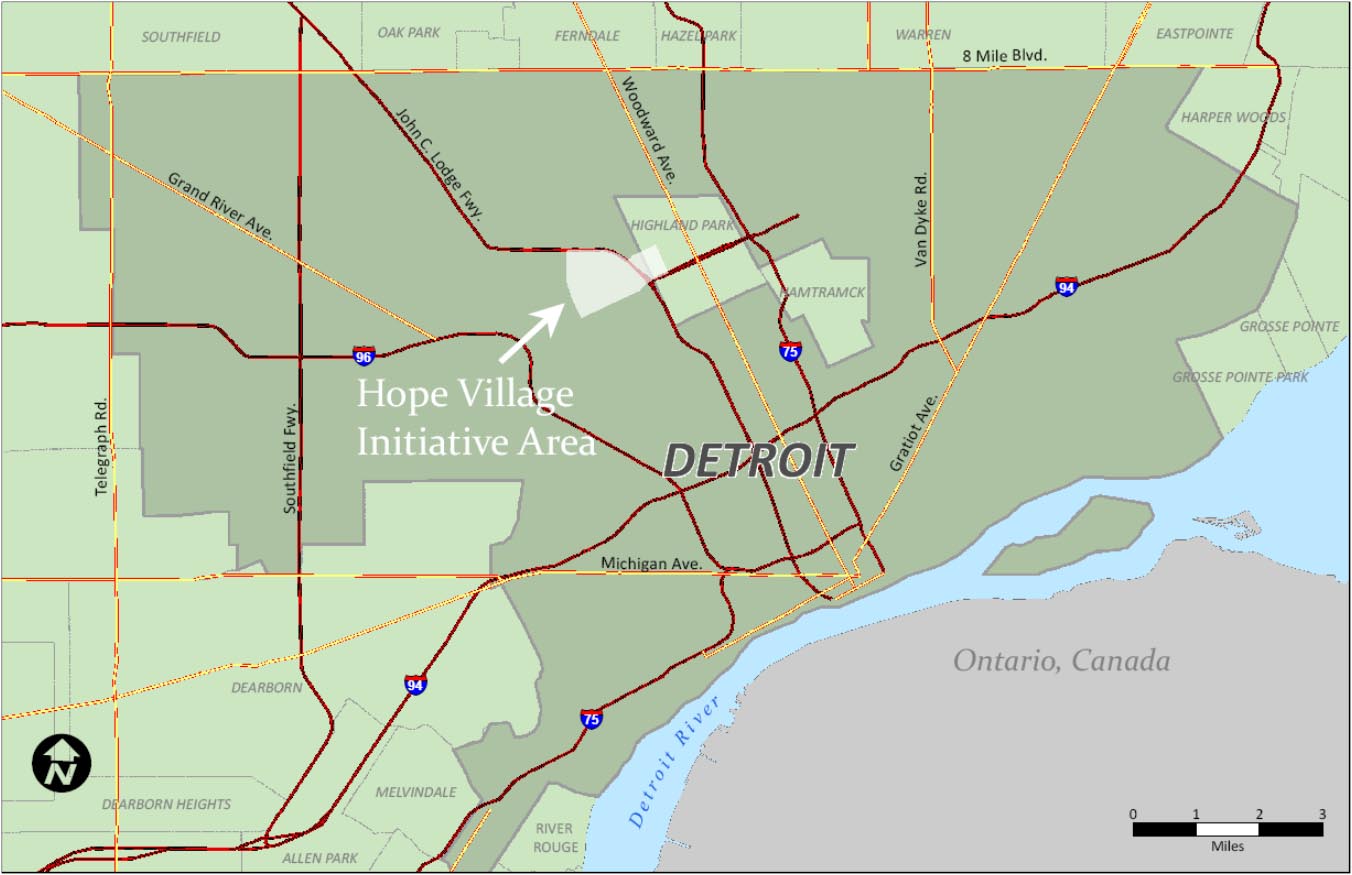 Map of Detroit. Image courtesy of Focus: HOPE