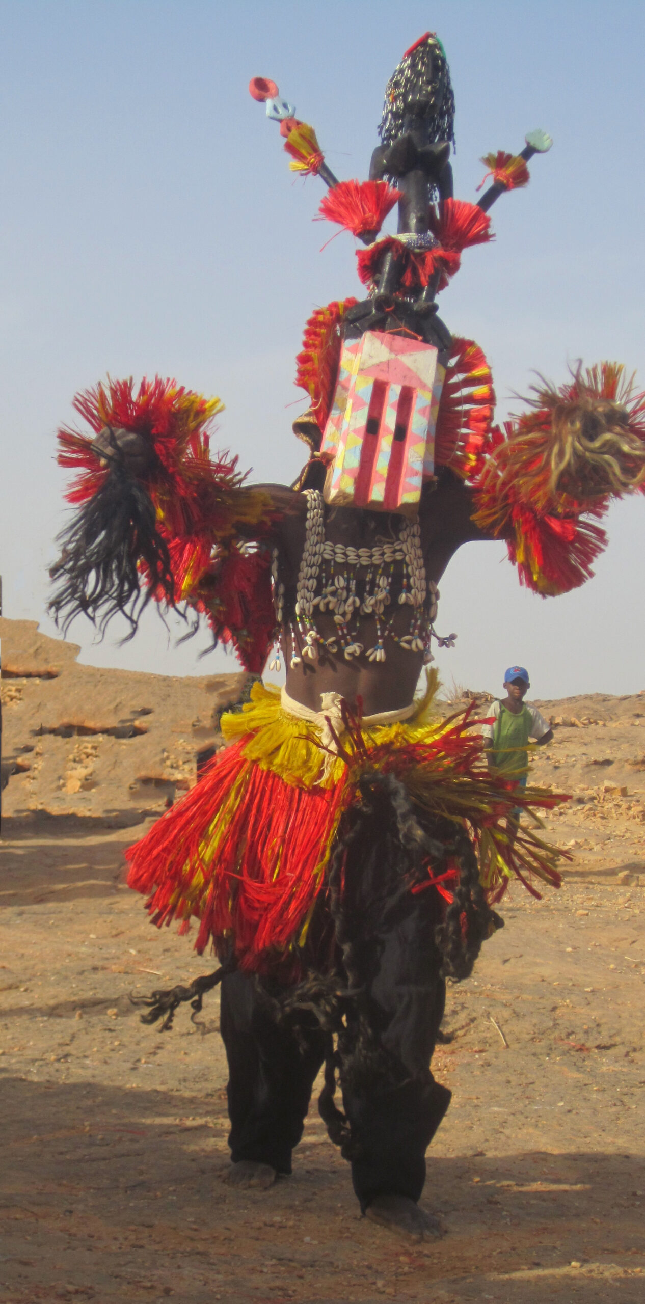A masked dancer performs