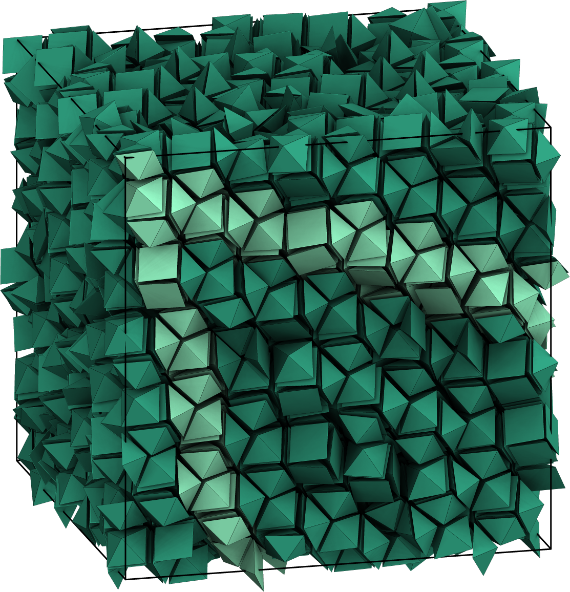Shapes can arrange themselves into crystal structures through entropy alone, new research from the University of Michigan shows. Image credit: P. Damasceno, M. Engel, S. Glotzer