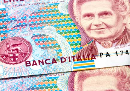 Image of an Italian bank note (stock image)