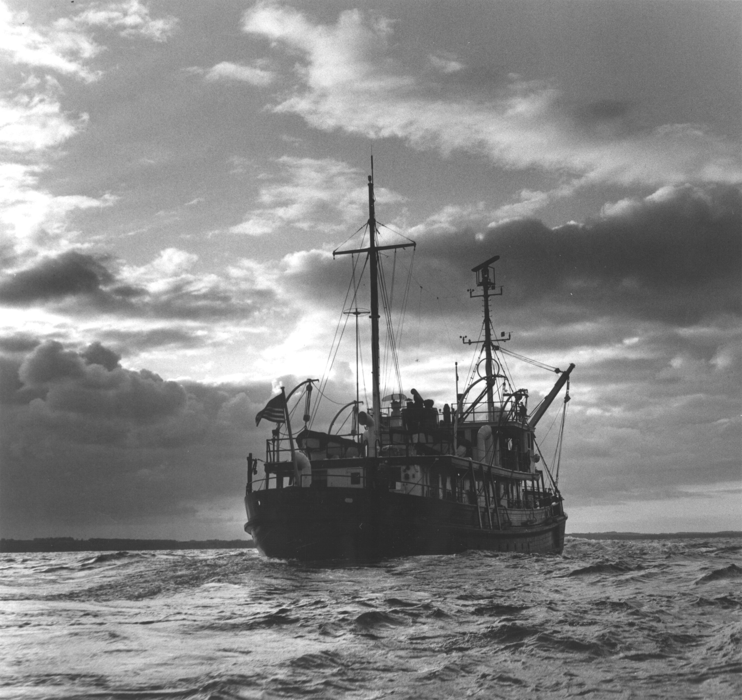 University of Michigan’s research vessel Inland Seas, seen on Lake Michigan in 1970. This vessel allowed U-M researchers to use the heavy equipment needed to sample the deepest parts of the Great Lakes. Photo by R. Stephen Schneider