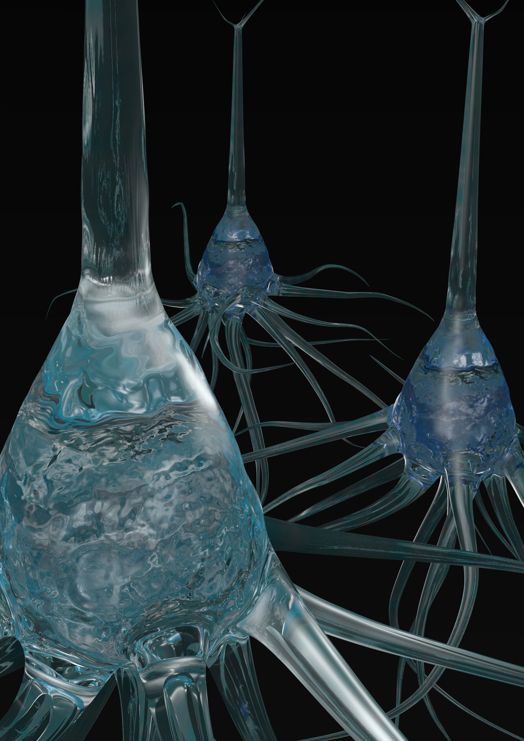 An artist's rendering of individual neurons. A new electrode developed at the University of Michigan can focus on the electrical signals of just one neuron. It may help researchers understand how electrical signals move through neural networks in the brain. Because this electrode is so small and unobtrusive, it may be able to stay in the brain for long periods without upsetting the immune system, perhaps picking up signals to send to prosthetic limbs. Image credit: Takashi Kozai