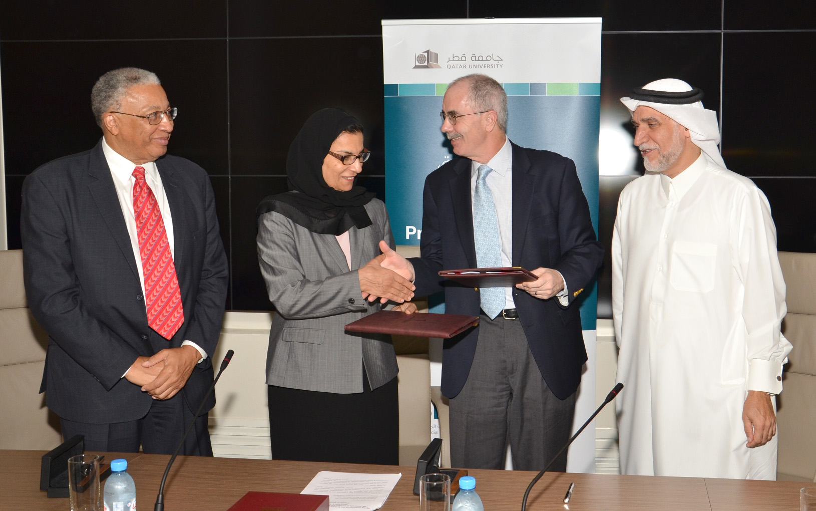 Prof Jackson, Prof Al Misnad, Prof Hanlon and Dr Al-Emadi