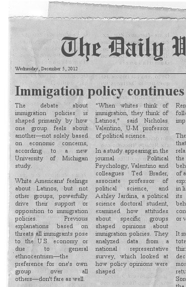 Photo of a newspaper clipping