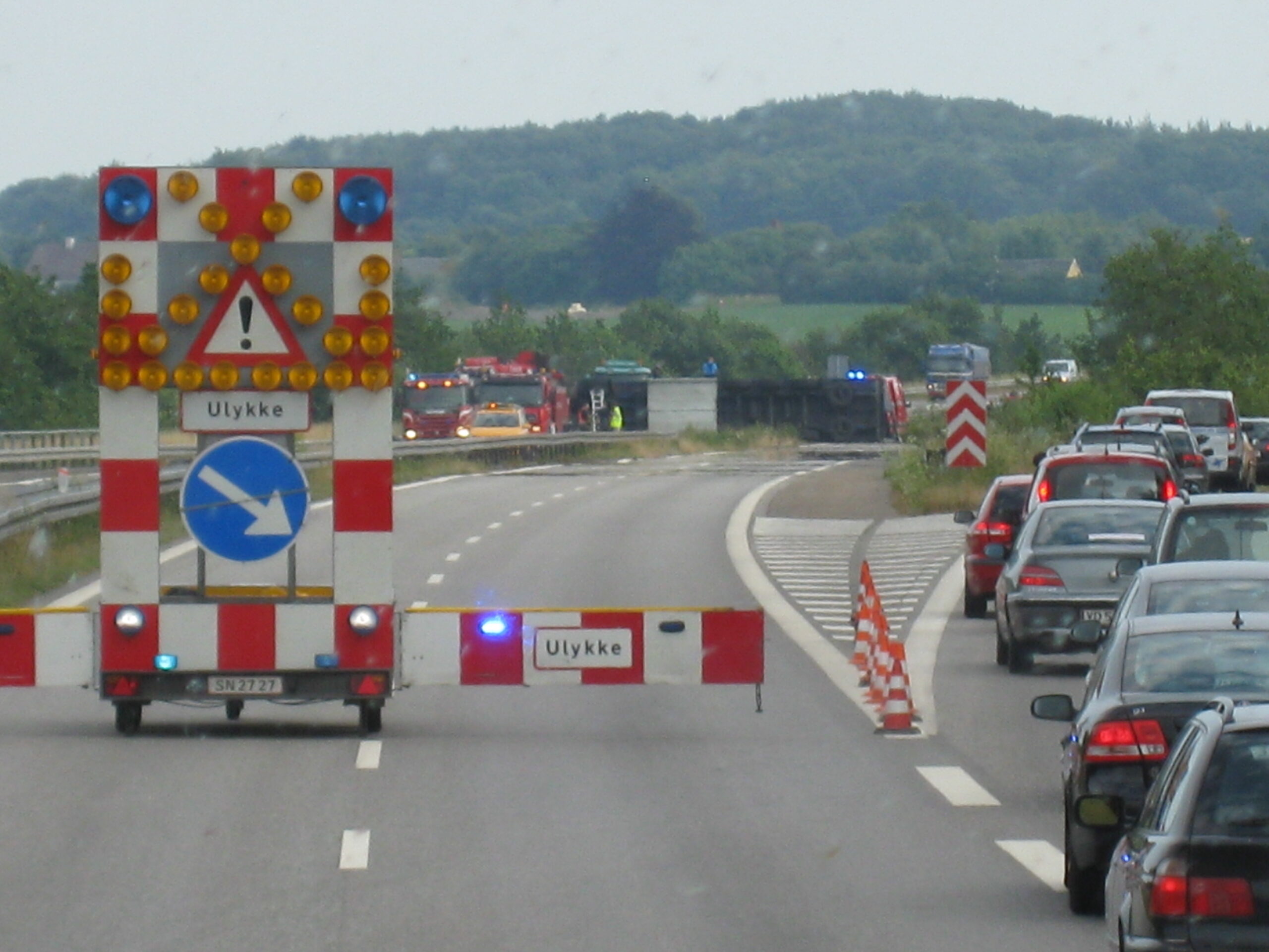 Traffic accident on a European highway. Image credit: flickr.com user Matti Mattila