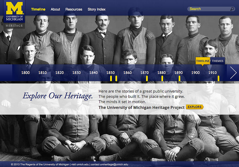 The University of Michigan Heritage Project website