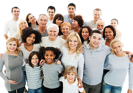 A diverse group of Americans. (stock image)