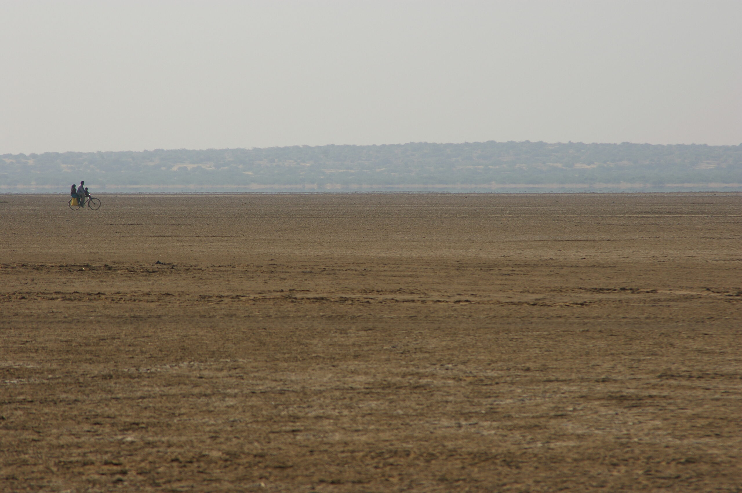 Arid landscape in the district of Kutch, northwest India, where malaria epidemics are under the influence of monsoon rains, and regional rainfall is associated, in turn, with sea-surface temperatures in the tropical South Atlantic Ocean. Photo by Mercedes Pascual.