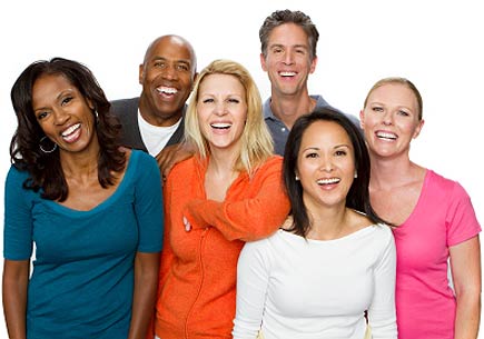 Diverse group of people in age and nationality. (stock image)