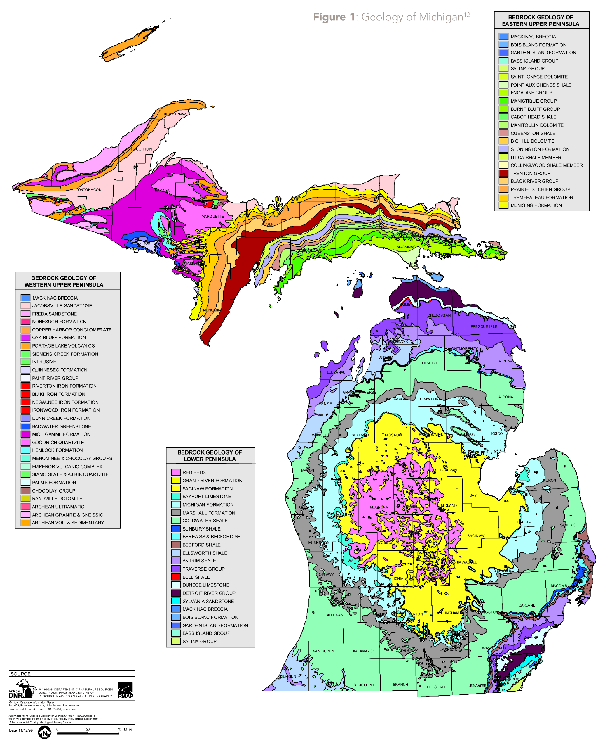 Geology of Michigan (Source: MDEQ)