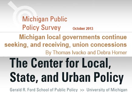 Michigan Public Policy Survey October 2013 report cover.