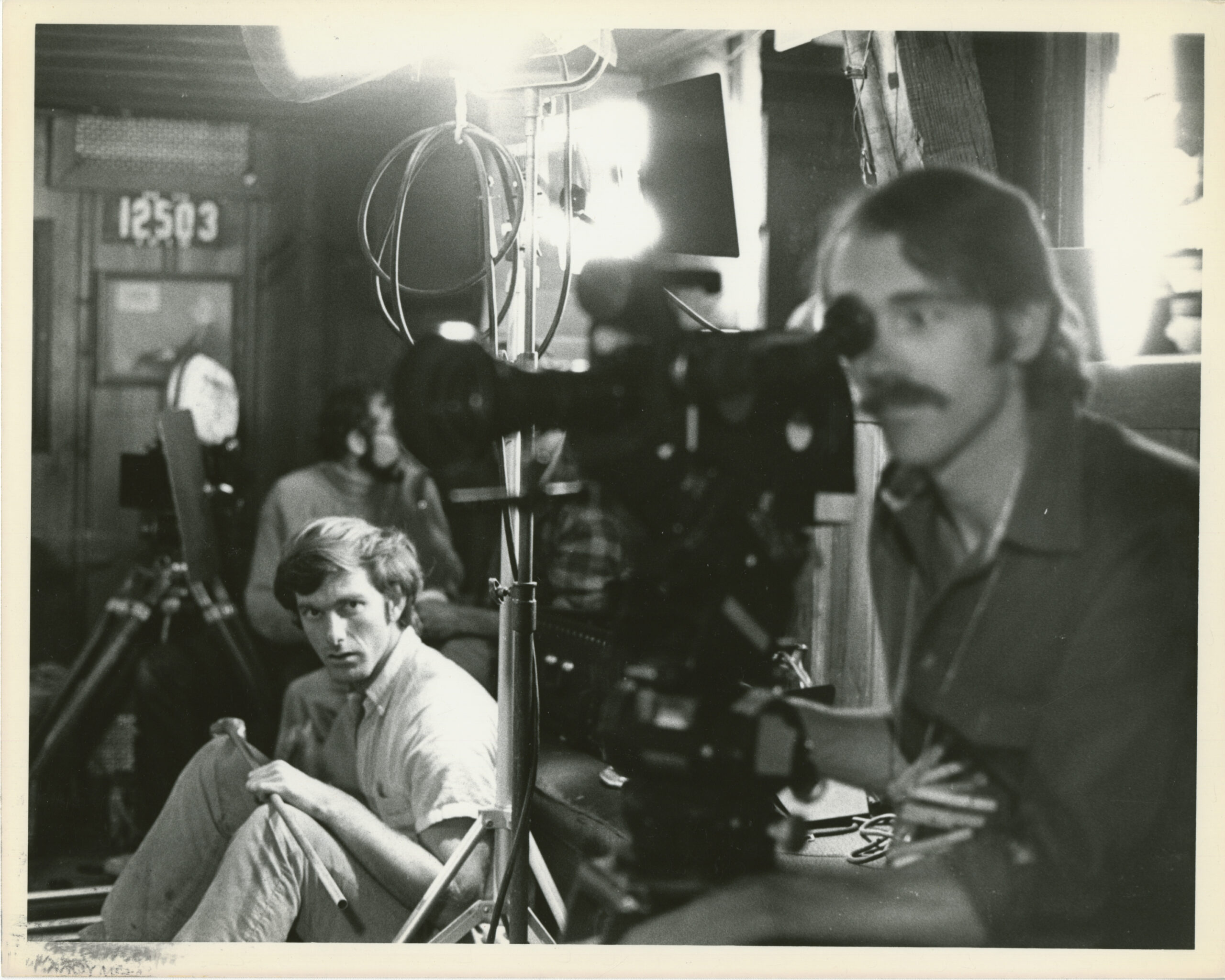 Director John Sayles and cinematographer Austin De Besche during the filming of "Return of the Secaucus 7" (1979). Image courtesy of the Special Collections Library at the University of Michigan
