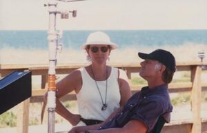 Maggie Rezni with John Sayles on location 2002