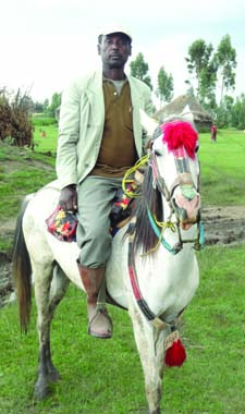 Feleke's father on horseback