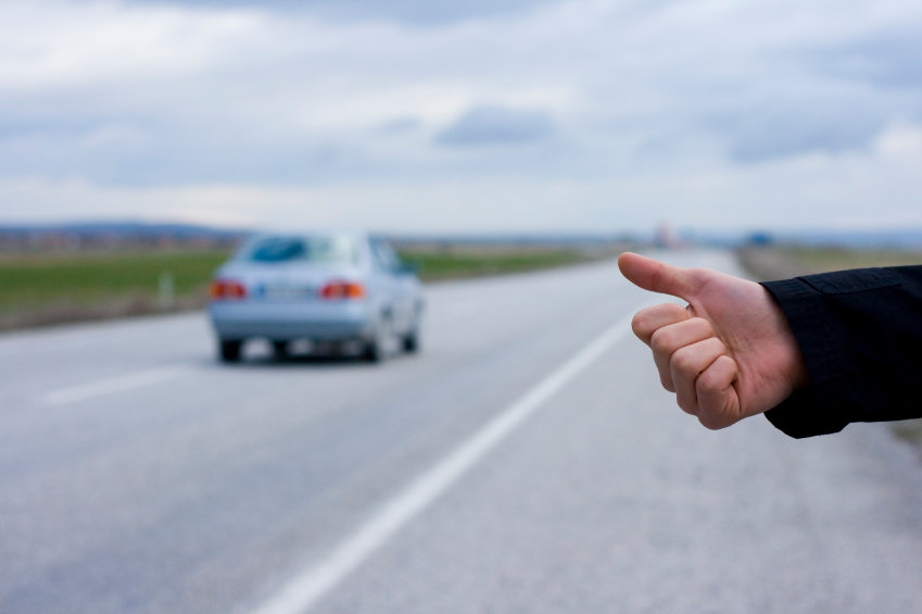 Hitchhiking. (stock image)