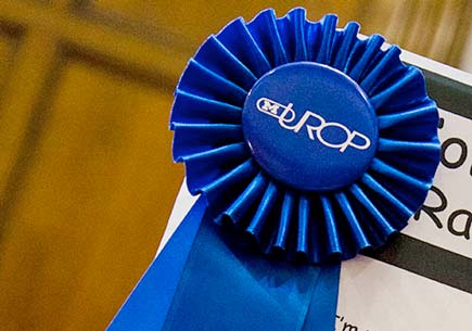 Blue ribbon with the acronym URPO (Undergraduate Research Opportunity Program)
